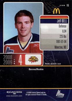 2008-09 Extreme Moncton Wildcats (QMJHL) #16 Jeff Bell Back