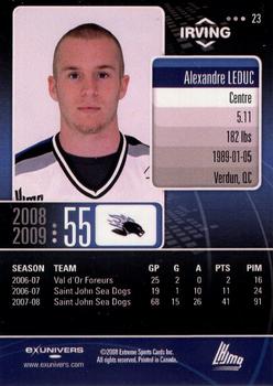 2008-09 Extreme Saint John Sea Dogs (QMJHL) #23 Alexandre Leduc Back