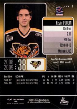 2008-09 Extreme Victoriaville Tigres (QMJHL) #1 Kevin Poulin Back