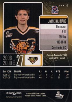 2008-09 Extreme Victoriaville Tigres (QMJHL) #4 Joel Chouinard Back