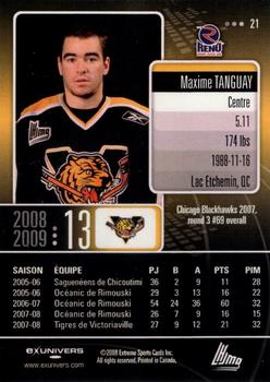 2008-09 Extreme Victoriaville Tigres (QMJHL) #21 Maxime Tanguay Back