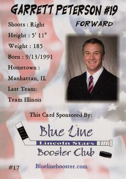 2008-09 Blueline Booster Club Lincoln Stars (USHL) #17 Garrett Peterson Back