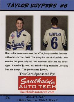 2008-09 MDA Lincoln Stars (USHL) #6 Taylor Kuypers Back