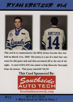 2008-09 MDA Lincoln Stars (USHL) #12 Ryan Kretzer Back