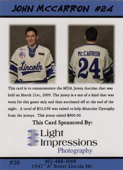 2008-09 MDA Lincoln Stars (USHL) #20 John McCarron Back