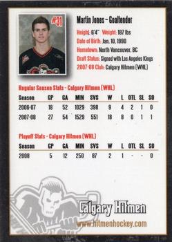 2008-09 Calgary Hitmen (WHL) #NNO Martin Jones Back