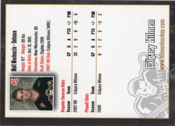 2008-09 Calgary Hitmen (WHL) #NNO Matt Mackenzie Back