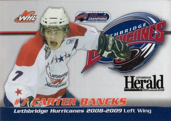 2008-09 Lethbridge Herald Lethbridge Hurricanes (WHL) #NNO Carter Bancks Front