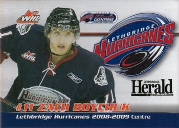 2008-09 Lethbridge Herald Lethbridge Hurricanes (WHL) #NNO Zach Boychuk Front