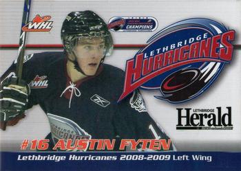 2008-09 Lethbridge Herald Lethbridge Hurricanes (WHL) #NNO Austin Fyten Front