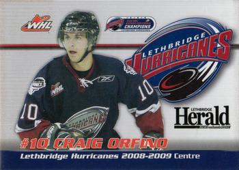 2008-09 Lethbridge Herald Lethbridge Hurricanes (WHL) #NNO Craig Orfino Front