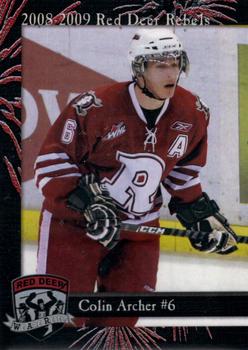 2008-09 Cat Tail Design and Printing Red Deer Rebels (WHL) #4 Colin Archer Front