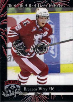 2008-09 Cat Tail Design and Printing Red Deer Rebels (WHL) #10 Brennen Wray Front