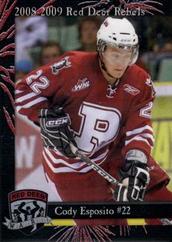 2008-09 Cat Tail Design and Printing Red Deer Rebels (WHL) #15 Cody Esposito Front