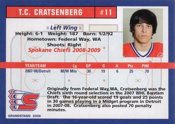 2008-09 Grandstand Spokane Chiefs (WHL) #NNO Leigh Mendelson Back
