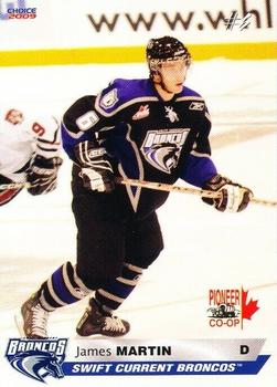 2008-09 Choice Swift Current Broncos (WHL) #15 James Martin Front