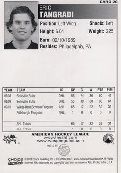 2010-11 Choice Wilkes-Barre/Scranton Penguins (AHL) #20 Eric Tangradi Back