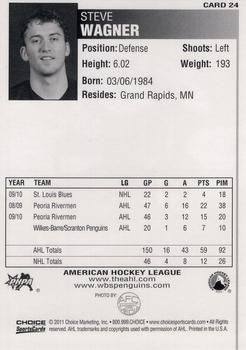 2010-11 Choice Wilkes-Barre/Scranton Penguins (AHL) #24 Steve Wagner Back