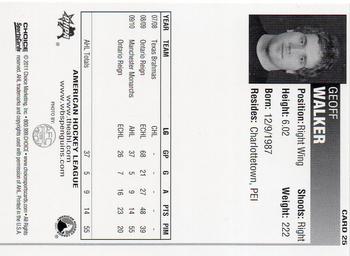 2010-11 Choice Wilkes-Barre/Scranton Penguins (AHL) #25 Geoff Walker Back