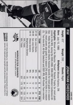 2010-11 Choice Worcester Sharks (AHL) #3 Jonathan Cheechoo Back