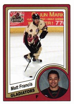 2010-11 Gwinnett Gladiators (ECHL) #NNO Matt Francis Front