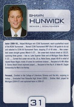 2010-11 Michigan Wolverines (NCAA) #11 Shawn Hunwick Back