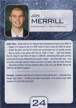 2010-11 Michigan Wolverines (NCAA) #15 Jon Merrill Back