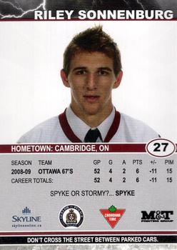 2010-11 M&T Printing Guelph Storm (OHL) #A-14 Riley Sonnenburg Back