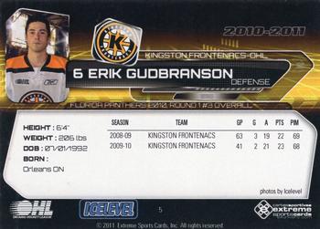 2010-11 Extreme Kingston Frontenacs (OHL) #5 Erik Gudbranson Back