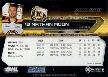 2010-11 Extreme Kingston Frontenacs (OHL) #8 Nathan Moon Back