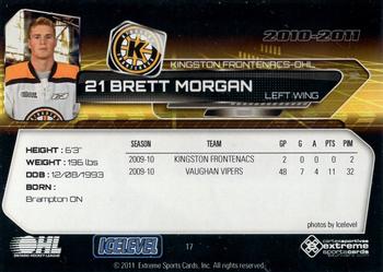 2010-11 Extreme Kingston Frontenacs (OHL) #17 Brett Morgan Back