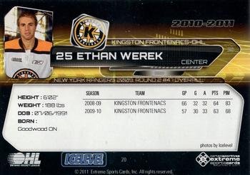2010-11 Extreme Kingston Frontenacs (OHL) #20 Ethan Werek Back