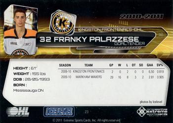 2010-11 Extreme Kingston Frontenacs (OHL) #23 Frank Palazzese Back