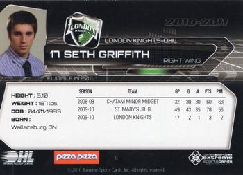 2010-11 Extreme London Knights OHL #8 Seth Griffith Back