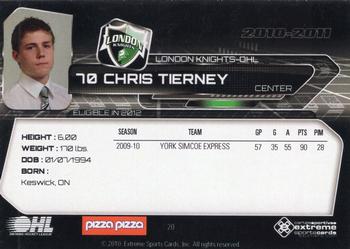 2010-11 Extreme London Knights OHL #20 Chris Tierney Back