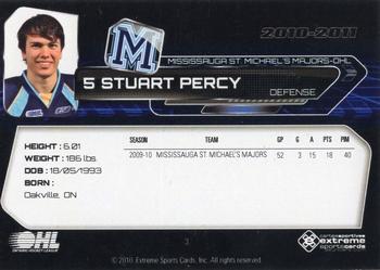2010-11 Extreme Mississauga St. Michael's Majors (OHL) #3 Stuart Percy Back