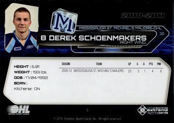 2010-11 Extreme Mississauga St. Michael's Majors (OHL) #5 Derek Schoenmakers Back