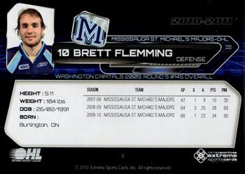 2010-11 Extreme Mississauga St. Michael's Majors (OHL) #6 Brett Flemming Back