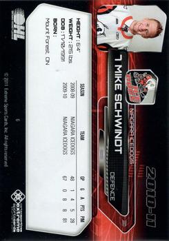 2010-11 Extreme Niagara IceDogs OHL #6 Mike Schwindt Back