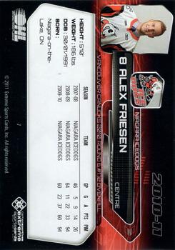 2010-11 Extreme Niagara IceDogs OHL #7 Alex Friesen Back