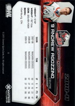 2010-11 Extreme Niagara IceDogs OHL #8 Andrew Agozzino Back