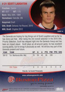 2010-11 Denny's Oshawa Generals (OHL) #14 Scott Laughton Back