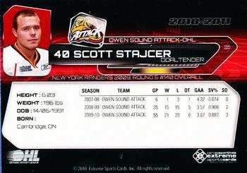 2010-11 Extreme Owen Sound Attack OHL #2 Scott Stajcer Back