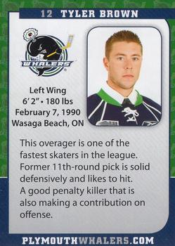 2010-11 Plymouth Whalers (OHL) #11 Tyler Brown Back