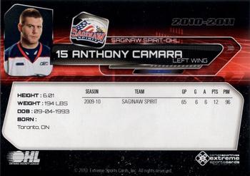 2010-11 Extreme Saginaw Spirit (OHL) #9 Anthony Camara Back