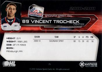 2010-11 Extreme Saginaw Spirit (OHL) #25 Vincent Trocheck Back