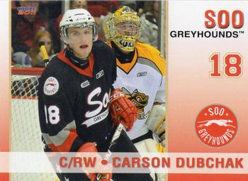 2010-11 Choice Sault Ste. Marie Greyhounds (OHL) #12 Carson Dubchak Front