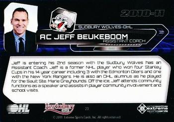 2010-11 Extreme Sudbury Wolves (OHL) #23 Jeff Beukeboom Back