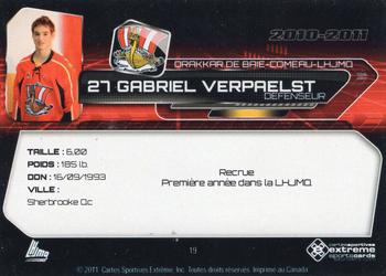 2010-11 Extreme Baie Comeau Drakkar (QMJHL) #19 Gabriel Verpaelst Back