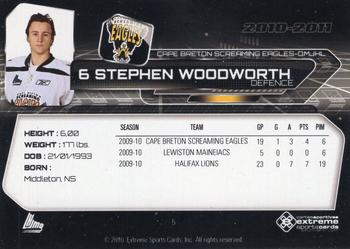 2010-11 Extreme Cape Breton Screaming Eagles (QMJHL) #5 Stephen Woodworth Back